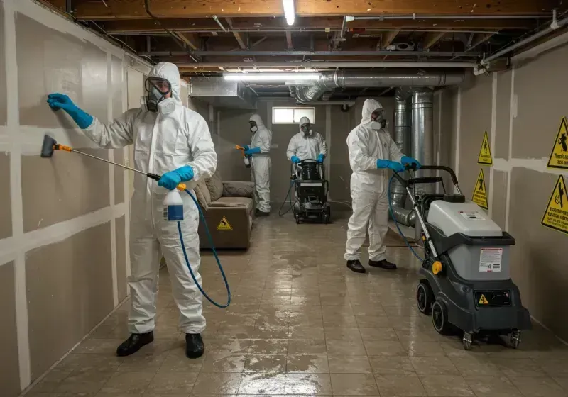 Basement Moisture Removal and Structural Drying process in Marin County, CA